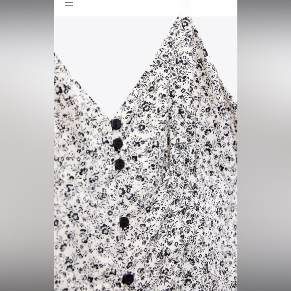 Zara button v-neck midi dress - Picture 5 of 10